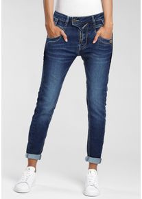 Slim-fit-Jeans Gang "94MARGE", Damen, Gr. 26, N-Gr, deep mid wash, Denim/Jeans, Obermaterial: 65% Baumwolle, 22% Polyester, 11% Viskose, 2% Elasthan, slim fit lang, Jeans Slim-fit-Jeans, mit besonderem 4-Knopf-Verschluss, Topseller