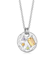 Kette mit Anh&auml;nger HAZE & GLORY "Halskette M&uuml;nze Iolith Granat - Jagger 925 Silber" Gr. 45, silber, Halsketten, Damen, ohne Stein, Silber 925 (Sterlingsilber), Kette mit Anh&auml;nger