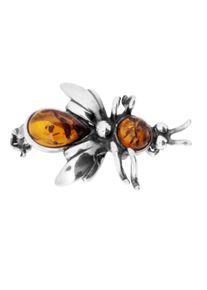 Brosche OSTSEE-SCHMUCK "- Fliege - Silber 925/000 - Bernstein" Gr. 24, silber (silber 925, silberfarben, wei&szlig;), Broschen, Damen, Blacklist, Silber 925 (Sterlingsilber), Brosche