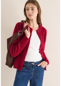 Strickjacke Cecil, Damen, Gr. L (42), beaujolais rot, Strick, Obermaterial: 60% Polyester, 40% Baumwolle, Strukturmuster, unifarben, regular fit normal, Rundhals, Rippb&uuml;ndchen, Strickjacken Strickjacke, mit Rippstruktur