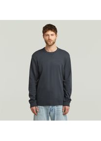 G-Star Raw Longsleeve G-STAR "Nifous R", Herren, Gr. S, india ink, Jersey, Obermaterial: 100% Baumwolle, unifarben, regular fit, Rundhals, Rippb&uuml;ndchen, Shirts Longsleeve, mit geripptem Einsatz vorne