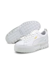 Sneaker Puma "MAYZE CLASSIC WNS", Damen, Gr. 39, wei&szlig; (Puma wei&szlig;), Leder, Synthetik, unifarben, Schuhe Sneaker, mit dicker Schichtsohle, mit SOFTFOAM-D&auml;mpfungstechnologie