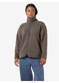 Fleecejacke Noisy may "NMCOZY L/S ZIP SWEATER JRS NOOS", Damen, Gr. M, morel, Fleece, Obermaterial: 100% Polyester, unifarben, loose fit Po-bedeckend, ohne Ausschnitt, Jacken Fleecejacke, Polyester, relaxed fit