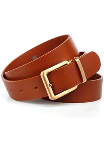Lederg&uuml;rtel Anthoni Crown, Herren, Gr. 95, braun (cognac), Leder, unifarben, G&uuml;rtel Lederg&uuml;rtel, mit mattgoldfarbener Dornschlie&szlig;e mit Klemmsystem