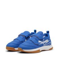 Hallenschuh Puma "VARION II V JR", Jungen, Gr. 33, blau (Puma team royal, Puma wei&szlig;, gum), Synthetik, Schuhe Hallenschuh, mit Klettverschluss, mit IMEVA-D&auml;mpfung