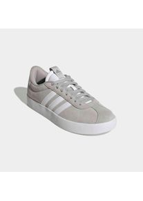 Sneaker adidas Sportswear "VL COURT 3.0", Damen, Gr. 36, grau (grau two, ftwr wei&szlig;, silber metallic), Leder, Synthetik, Schuhe Sneaker, inspiriert vom Design des adidas samba, Topseller
