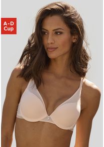 Push-up-BH s.Oliver "Zo&egrave;", Damen, Gr. 85, Cup C, rosa (rose), Microtouch, Obermaterial: 60% Polyamid, 35% Polyester, 5% Elasthan, BHs Push-up-BH, aus modischen Mesh in Streifen-Optik
