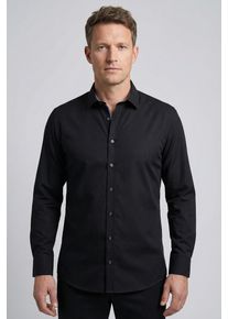 Businesshemd OLYMP "No. Six super slim", Damen, Gr. 41, N-Gr, schwarz, Web, Obermaterial: 97% Baumwolle, 3% Elastolefin, sehr schmal, Hemden Businesshemd, super slim, Comfort Stretch, b&uuml;gelleicht