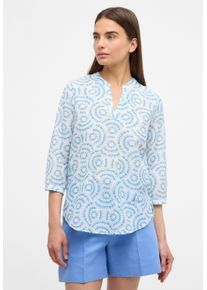 Longbluse Eterna "LOOSE FIT", Damen, Gr. 44, azurblau, 54% cotton, 46% Viskose, Blusen Longbluse