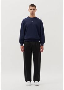 Sweatshirt STUDIO SEIDENSTICKER "Studio", Herren, Gr. L, blau (navy), 100% Baumwolle, unifarben, oversize, Sweatshirts Sweatshirt, Langarm Rundhals Uni