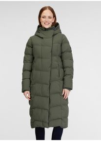 Steppmantel Ragwear "PAVLA LONG", Damen, Gr. XXL (44), gr&uuml;n (schwarz olive), Web, Obermaterial: 100% Polyester, unifarben, Rippstrickb&uuml;ndchen, M&auml;ntel Steppmantel, w&auml;rmender und wasserabweisender Wintermantel