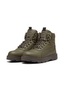 Winterboots Puma "DESIERTO V3", Damen, Gr. 44,5, schwarz olive, schwarz olive, Synthetik, Schuhe Winterboots, kn&ouml;chelhohe Form, mit Schn&uuml;rung, warm gef&uuml;ttert