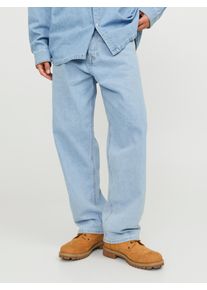 Jack & Jones Relax-fit-Jeans JACK & JONES "JJIALEX JJORIGINAL SQ 738", Herren, Gr. 34, L&auml;nge 32, blau denim, Denim/Jeans, Obermaterial: 100% Baumwolle, Abriebeffekte, relaxed fit lang, Jeans Relax-fit-Jeans, Baumwolle, baggy fit