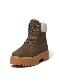 Winterboots Timberland "STONE STREETMID WARM LINED WATERPROOF BOOT", Damen, Gr. 39, schwarz braun full grain, Leder, Schuhe Winterboots, Snowboots, Winterstiefel, Winterschuhe, wasserdicht und gef&uuml;ttert