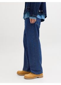 Jack & Jones Relax-fit-Jeans JACK & JONES "JJIALEX JJORIGINAL SQ 738", Herren, Gr. 32, L&auml;nge 32, blau denim, Denim/Jeans, Obermaterial: 100% Baumwolle, Abriebeffekte, relaxed fit lang, Jeans Relax-fit-Jeans, Baumwolle, baggy fit