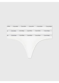 Tanga "3 PACK THONG (LOW-RISE)", Damen, Gr. XS (34), 3 Stk., wei&szlig; (wei&szlig;, wei&szlig;, wei&szlig;), Jersey, Obermaterial: 90% Baumwolle, 10% Elasthan, Calvin Klein Underwear, unifarben, k&ouml;rpernah, Unterhosen Tanga, String low waist mit Logobund
