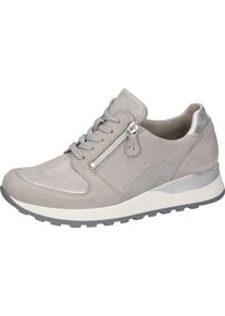 Waldl&auml;ufer Keilsneaker WALDL&Auml;UFER "HIROKO-SOFT", Damen, Gr. 3,5 (36), hellgrau, silberfarben, Nappaleder, Nubukleder, Textil, Veloursleder, Schuhe Keilsneaker, Orthotritt Ausstattung, H-Weite, Freizeitschuh, Halbschuh, Schn&uuml;rschuh