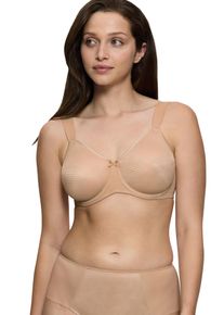 Minimizer-BH Triumph "Essential Minimizer", Damen, Gr. 75, Cup C, braun (toffee), Obermaterial: 71% Polyamid, 29% Elasthan (LYCRA), gemustert, leicht gl&auml;nzend, unifarben, BHs Minimizer-BH, schimmerndes Jacquard-Muster, mit B&uuml;gel