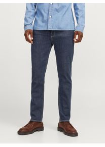 Jack & Jones Regular-fit-Jeans JACK & JONES "JJICLARK JJEVAN AM 795 NOOS", Herren, Gr. 28, L&auml;nge 30, blau (blau, denim), Denim/Jeans, Obermaterial: 98% Baumwolle, 2% Elasthan, Abriebeffekte, regular fit normal, Jeans Regular-fit-Jeans