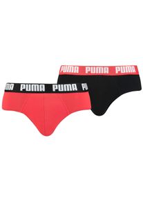 Slip Puma, Herren, Gr. L, rot (rot, schwarz), Obermaterial: 95% Baumwolle, 5% Elasthan, unifarben mit Farbeinsatz, k&ouml;rpernah, Unterhosen Slip, mit breitem Logobund