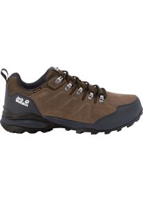 Hikingschuh Jack Wolfskin "REFUGIO TEXAPORE LOW M", Herren, Gr. UK12-EU47, Normalschaft, braun (braun, phantom), Obermaterial: Leder. Obermaterial 2: Textilmaterial. Futter: Polyester, Schuhe Hikingschuh