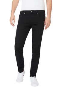 Skinny-fit-Jeans Pepe Jeans "Finsbury", Herren, Gr. 30, L&auml;nge 34, schwarz (clean schwarz), Denim/Jeans, Obermaterial: 80% Baumwolle, 17% Polyester, 3% Elasthan, Abriebeffekte, sehr schmal lang, Jeans Skinny-fit-Jeans, mit niedrigerer Leibh&ouml;he