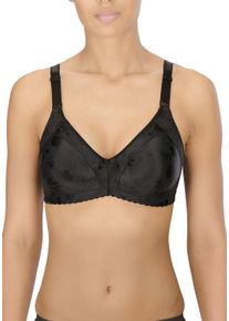 Minimizer-BH Naturana "Minimizer", Damen, Gr. 80, Cup B, schwarz, Jacquard, Obermaterial: 93% Polyamid, 7% Elasthan, Jacquardmuster, gebl&uuml;mt, unifarben, sehr bequem, BHs Minimizer-BH, Shaping-Effekt, breite Tr&auml;ger, feminin, b&uuml;gellos, Satin, Blumenmuster