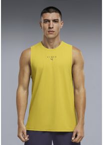 Tanktop Puma "M X HYROX DRYELITE TRAINING TANK", Herren, Gr. S, dazzling gelb, Jersey, Obermaterial: 92% Polyester, 8% Elasthan, regular fit normal, Rundhals, Tops Tanktop, &auml;rmelloses Design, sportlicher Stil, Rundhalsausschnitt, Topseller