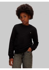Sweatshirt Calvin Klein Jeans "MINI BADGE", M&auml;dchen, Gr. 14 (164), schwarz, Sweatware, Obermaterial: 100% Baumwolle, unifarben, regular fit normal, Rundhals, eingesetzt Rippb&uuml;ndchen, Sweatshirts Sweatshirt, Regular fit f&uuml;r Kinder