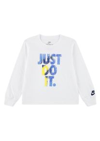 Langarmshirt Nike Sportswear "NKB CLUB REVEALED LS TEE", Jungen, Gr. 104 (4), wei&szlig;, Obermaterial: 60% Baumwolle, 40% Polyester, Shirts Langarmshirt, f&uuml;r Kinder