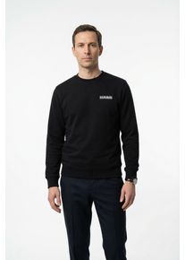 Sweatshirt Napapijri "B-SMALL BOX C BLACK BEAUTY", Herren, Gr. L, schwarz beauty, Sweatware, Obermaterial: 100% Baumwolle, Rundhals, B&uuml;ndchen, Sweatshirts Sweatshirt, Rundhals, regular fit