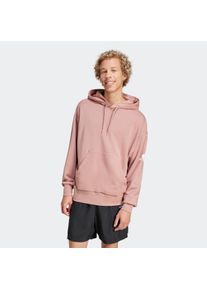 Kapuzensweatshirt adidas Sportswear "ESSENTIALS LOOSE-FIT 3-STREIFEN LOGO FRENCH TERRY HOODIE", Herren, Gr. S, rosa (warm clay, wei&szlig;), Obermaterial: 55% Baumwolle, 36% Polyester, 9% Viskose, angesetztes B&uuml;ndchen, Sweatshirts Kapuzensweatshirt