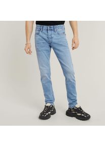 G-Star Raw Slim-fit-Jeans G-STAR "3301 Slim", Herren, Gr. 34, L&auml;nge 30, blau (lt aged), Denim/Jeans, Obermaterial: 92% Baumwolle, 7% Elastomultiester, 1% sonstige Fasern, slim fit lang, Jeans Slim-fit-Jeans, mit toller Waschung und Elasthan