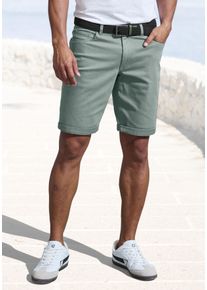 Jeansshorts John Devin "5-Pocket Shorts", Herren, Gr. 32, N-Gr, gr&uuml;n, Denim/Jeans, Obermaterial: 98% Baumwolle, 2% Elasthan, unifarben, normal kurz, Jeans Jeansshorts, aus elastischer Denim-Qualit&auml;t
