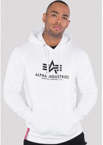 Kapuzensweatshirt Alpha Industries "Basic Hoody", Herren, Gr. L, wei&szlig;, angeraute Sweatware, Obermaterial: 80% Baumwolle, 20% Polyester, bedruckt, normal normal, Rundhals, Rippb&uuml;ndchen, Sweatshirts Kapuzensweatshirt, Baumwollmischung, regular fit