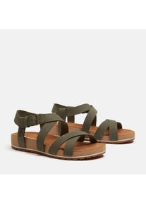 Sandale Timberland "MALIBU WAVES BACKSTRAP SANDAL", Damen, Gr. 42, dk grn nubuck, Leder, Schuhe Sandale, aus Leder