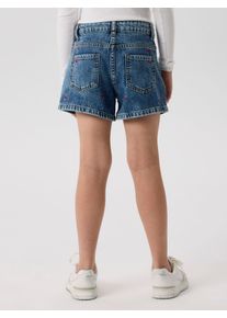 Jeansshorts name it "NKFBELLA REG DNM SHORTS 3674-BE NOOS", Jungen, Gr. 98, N-Gr, blau (medium blau denim detail:heart embroidery), Denim/Jeans, Obermaterial: 100% Baumwolle, Abriebeffekte, bestickt, regular fit kurz, Jeans Jeansshorts, Baumwolle, verstellbarer Bund, bestickte Details