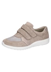 Waldl&auml;ufer Klettschuh WALDL&Auml;UFER "M-IRA", Damen, Gr. 4,5 (37,5), grau (taupe), Nappaleder, Textil, Veloursleder, Schuhe Klettschuh, Halbschuh, Komfortschuh in besonders breiter Schuhweite M, Topseller