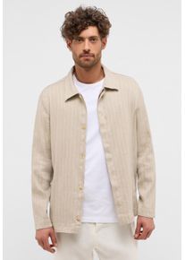 Langarmhemd Eterna "MODERN FIT", Damen, Gr. XXL, US-Gr&ouml;&szlig;en, beige (sand), Twill, 6% Baumwolle, 34% Viskose, 1% Elasthan, 59% Leinen, tailliert, Hemden Langarmhemd, EASY IRON (b&uuml;gelleicht)