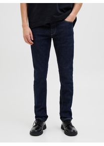 Jack & Jones Slim-fit-Jeans JACK & JONES "JJIGLENN JJEVAN JJ 677 NOOS", Herren, Gr. 30, L&auml;nge 32, blau (blau denim), Denim/Jeans, Obermaterial: 95% Baumwolle, 4% Elastomultiester, 1% Elasthan, clean, slim fit kn&ouml;chellang, Jeans Slim-fit-Jeans