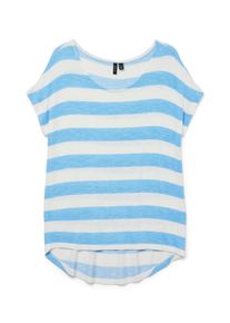 V&eacute;ro Moda Kurzarmshirt VERO MODA "VMWIDE STRIPE SL TOP GA JRS NOOS", Damen, Gr. XS, azure blau stripes:snow wei&szlig;, Jersey, Obermaterial: 96% Viskose, 4% Elasthan, gestreift, regular fit normal, Rundhals, Shirts Kurzarmshirt, Viskosemischung
