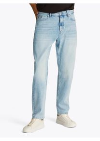 Gerade Jeans Tommy Jeans "Isaac Relaxed Tapered", Herren, Gr. 31, L&auml;nge 34, blau (denim ultra light), Denim/Jeans, Obermaterial: 99% Baumwolle, 1% Elasthan, regular fit lang, Jeans Gerade Jeans, Relaxed‑Fit‑Jeans mit konisch zulaufendem Bein