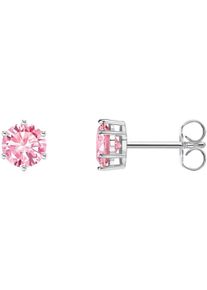 Paar Ohrstecker Thomas Sabo "Schmuck Silber 925 Ohrringe Solit&auml;r", bunt (silberfarben, pink, pink), Ohrringe, Damen, 7mm, Silber 925 (recycelt), Paar Ohrstecker, mit Zirkonia (synth.)