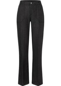 Leinenhose MAC "NORA", Damen, Gr. 46, L&auml;nge 30, schwarz, Web, Obermaterial: 100% Leinen, 7/8-L&auml;nge, Hosen Leinenhose, Sommerhose in verk&uuml;rzter L&auml;nge, temperaturausgleichend