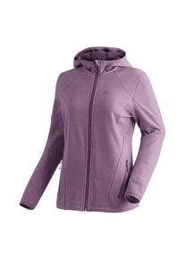 Fleecejacke Maier Sports "Tesila Hood W", Damen, Gr. 38, purpurviolett, 69% Polyester, 24% Viskose, 7% Elasthan, Jacken Fleecejacke, Damen Midlayer, atmungsaktiv schnelltrocknend, Full-Zip, Regular fit