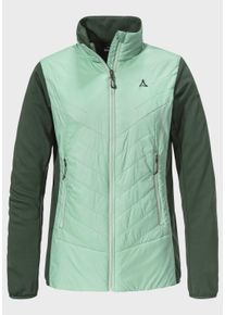 Sch&ouml;ffel Fleecejacke SCH&Ouml;FFEL "Hiking Hybrid Jk Style Cascata WMS", Damen, Gr. 38, gr&uuml;n (6305, gr&uuml;n), Oberstoff: 100% Nylon; Futter: 100% Polyester; Wattierung: 100% Polyester, regular fit, hoch geschlossener Ausschnitt, Jacken Fleecejacke