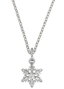 Kette mit Anh&auml;nger Firetti "Schmuck Geschenk Silber 925 Halsschmuck Halskette Ankerkette Flocke", bunt (silberfarben, wei&szlig;), Halsketten, Damen, Silber 925 (Sterlingsilber), L: 45, Kette mit Anh&auml;nger, mit Zirkonia (synth.)