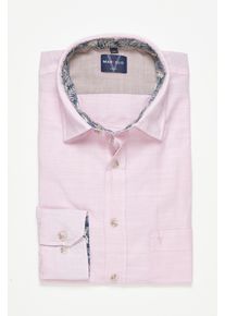 Langarmhemd MARVELIS, Damen, Gr. L, N-Gr, hellrose, Web, Obermaterial: 52% Lyocell, 48% Baumwolle, unifarben mit Farbeinsatz, h&uuml;ftbedeckend, Rundhals, 2-Knopf-Manschette, Hemden Langarmhemd, in Leinen-Optik