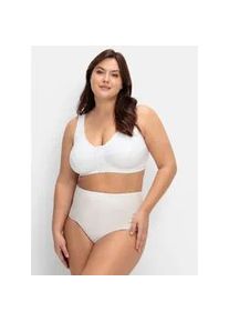 B&uuml;gelloser BH sheego, Damen, Gr. 95, Cup E, wei&szlig;, 90% Baumwolle, 6% Elasthan, 4% Polyamid, BHs