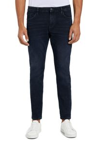 5-Pocket-Jeans Tom Tailor "Josh", Herren, Gr. 36, L&auml;nge 34, blau (schwarz stone blau schwarz), Denim/Jeans, Obermaterial: 70% Baumwolle, 28% Polyester, 2% Elasthan, slim fit lang, Jeans 5-Pocket-Jeans, in Used-Waschung